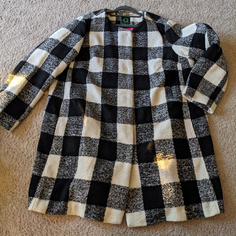 Black and white peacoat